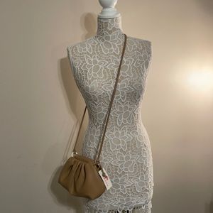 Tan crossbody bag, bottega inspired